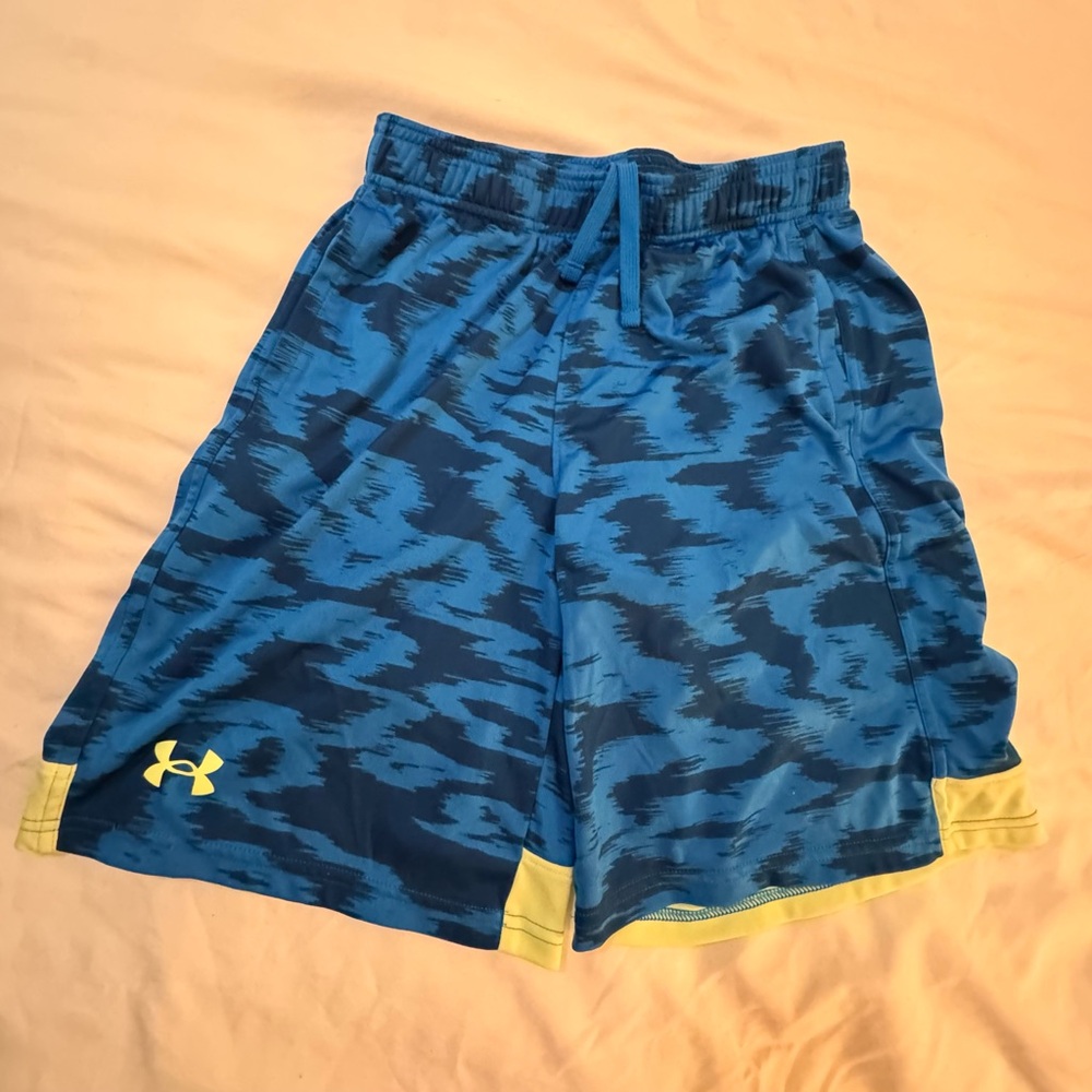 Under Armour Kids Blue and Yellow Patterned Shorts